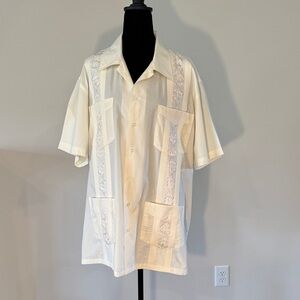 Men's Cream Casual Button Down Shirt